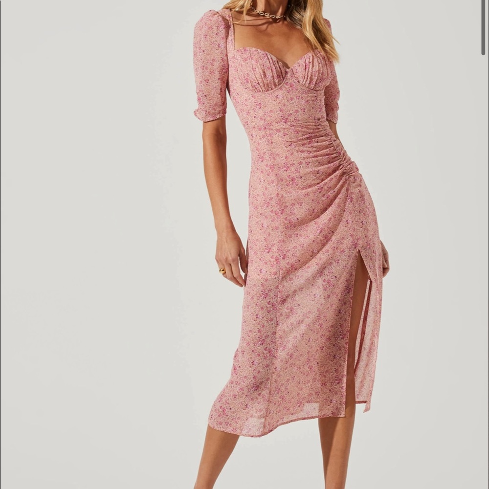 ASTR The Label Front Slit Milkmaid Dress